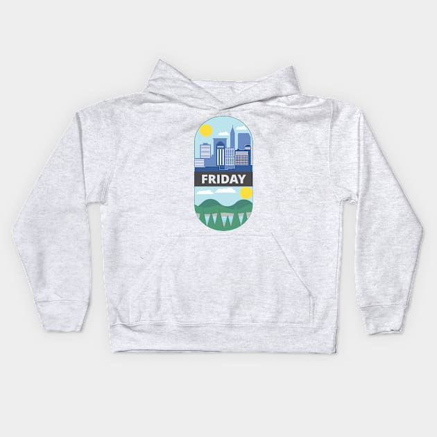 Work Then Holiday Kids Hoodie by ugisdesign